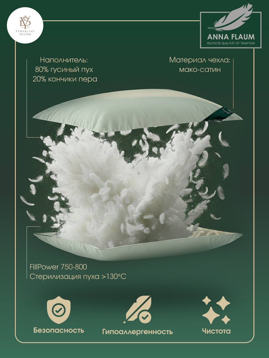 Подушка Flaum Sommer 50х70 см упругая 2-х камерная 