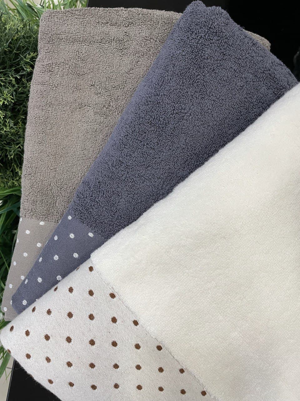 Полотенце Горошек по краю 70х140 